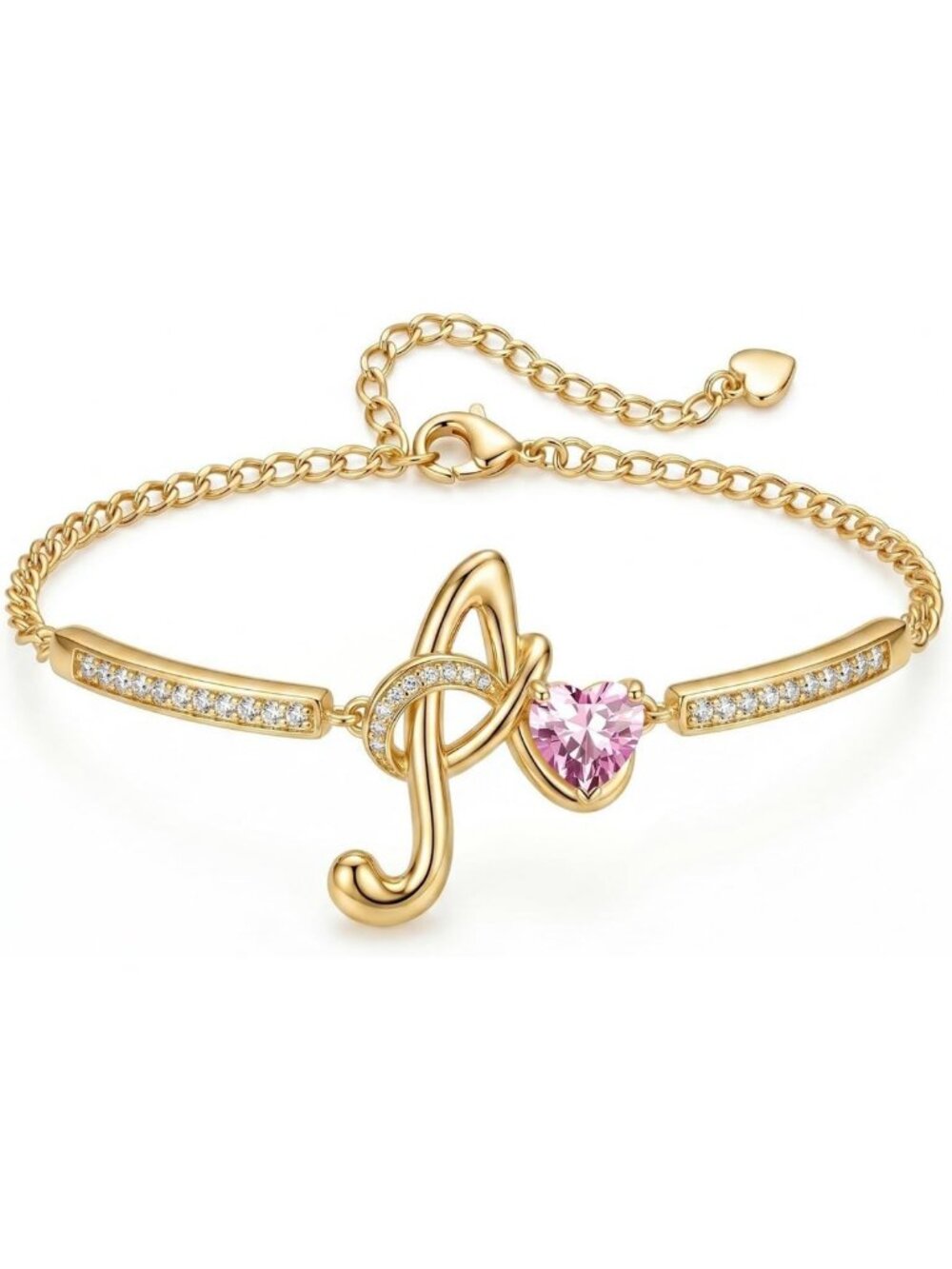18k Gold Plated A-Z Initial Bangle Bracelet for Women - Personalized Jewelry